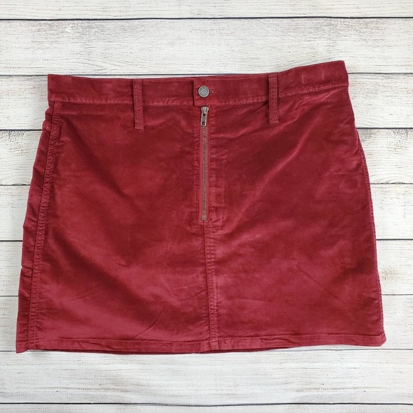 Madewell NWT velveteen stretch straight zip mini - Picture 4 of 7